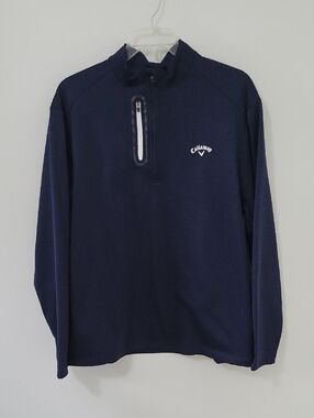 Callaway Navy1/4 Zip Pullover with White Accents, Size X-Large